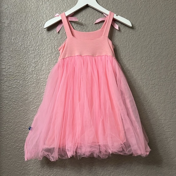 Kickee Pants Kids pink dress with tulle skirt and cupcake embroidery size 3T - Picture 5 of 8